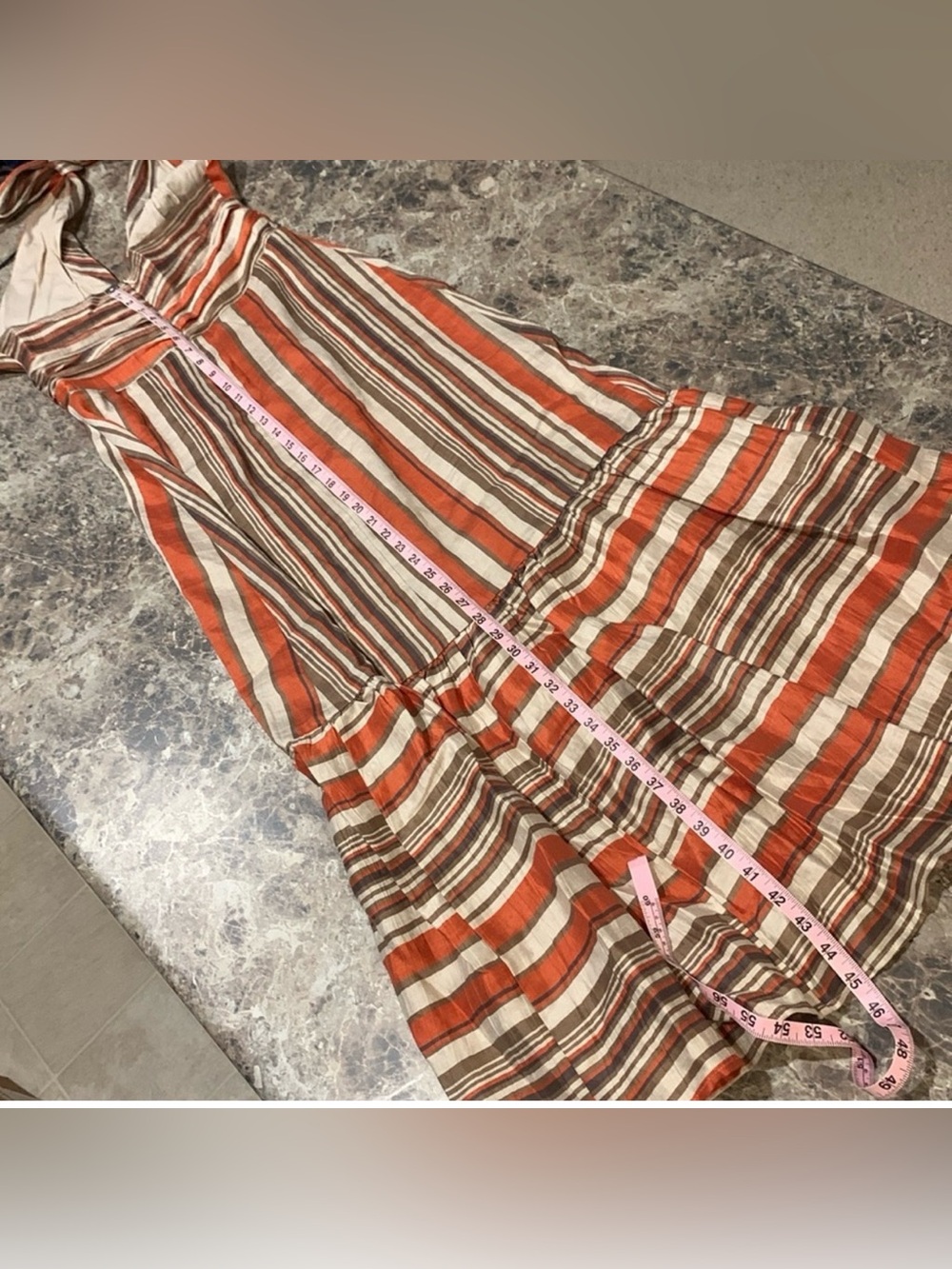DISSH Striped Halter Maxi Dress in Cream & Tan, orange - Picture 7 of 11